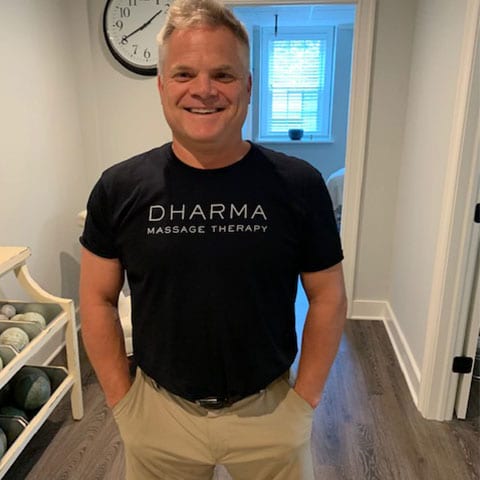 Mark with Dharma shirt